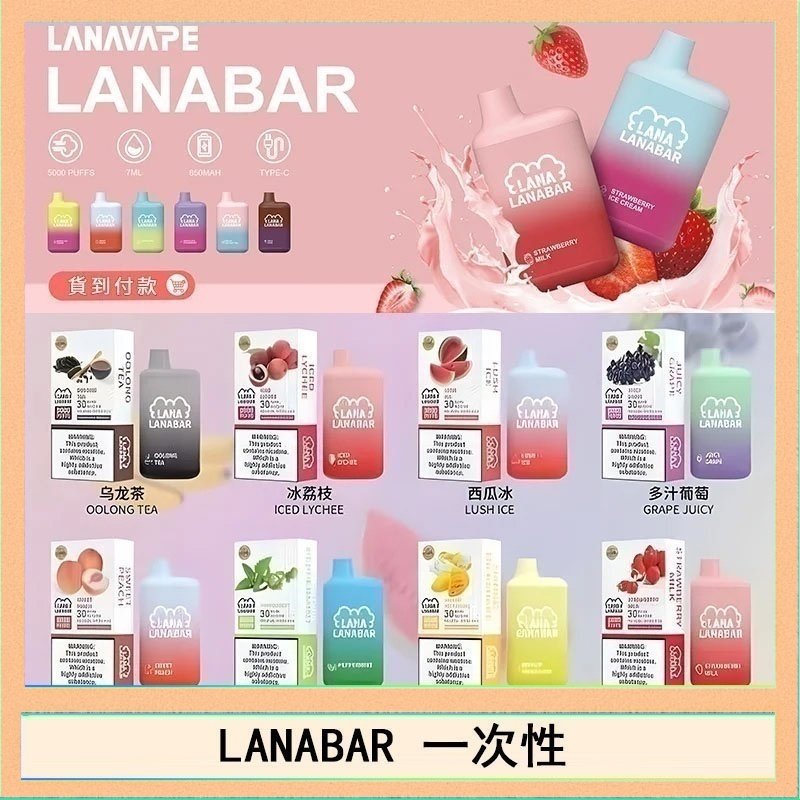 LANA BAR LANA BAR可充电一次性電子煙霧化5000口(3.0%)
